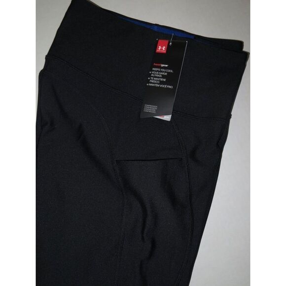 Under Armour 1359352 Women's Sz M Black/Blue 7/8 Ankle Crop Compression Pants - Picture 4 of 7
